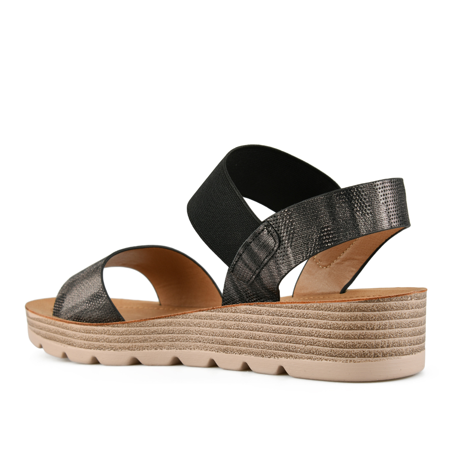 дамски сандали еко кожа/текстил черни 3