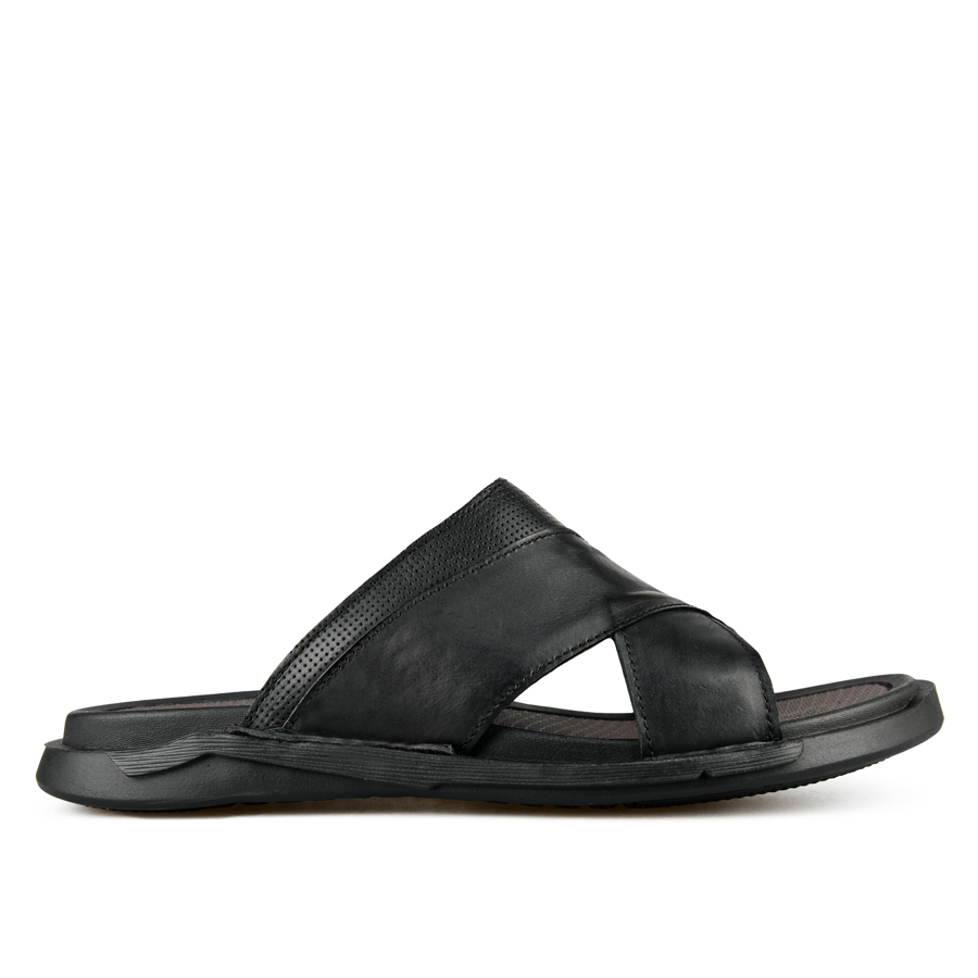 ανδρικά παντόφλες φυσικό δέρμα μαύρο 0