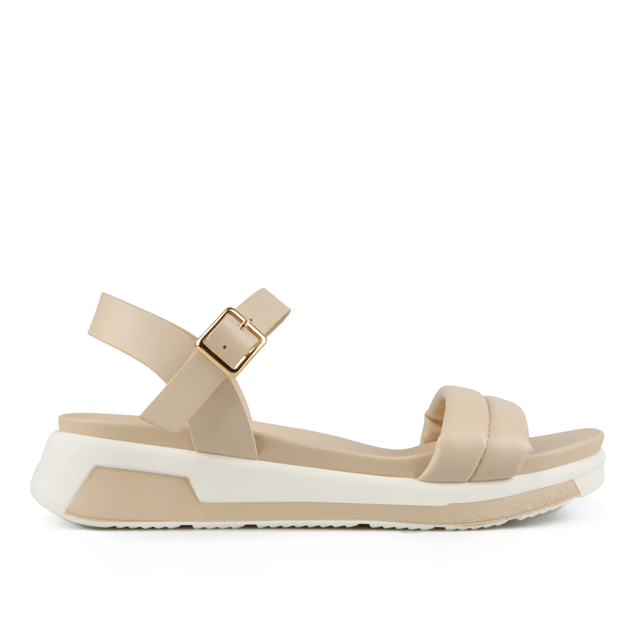 sandale damă piele ecologică bej deschis 0