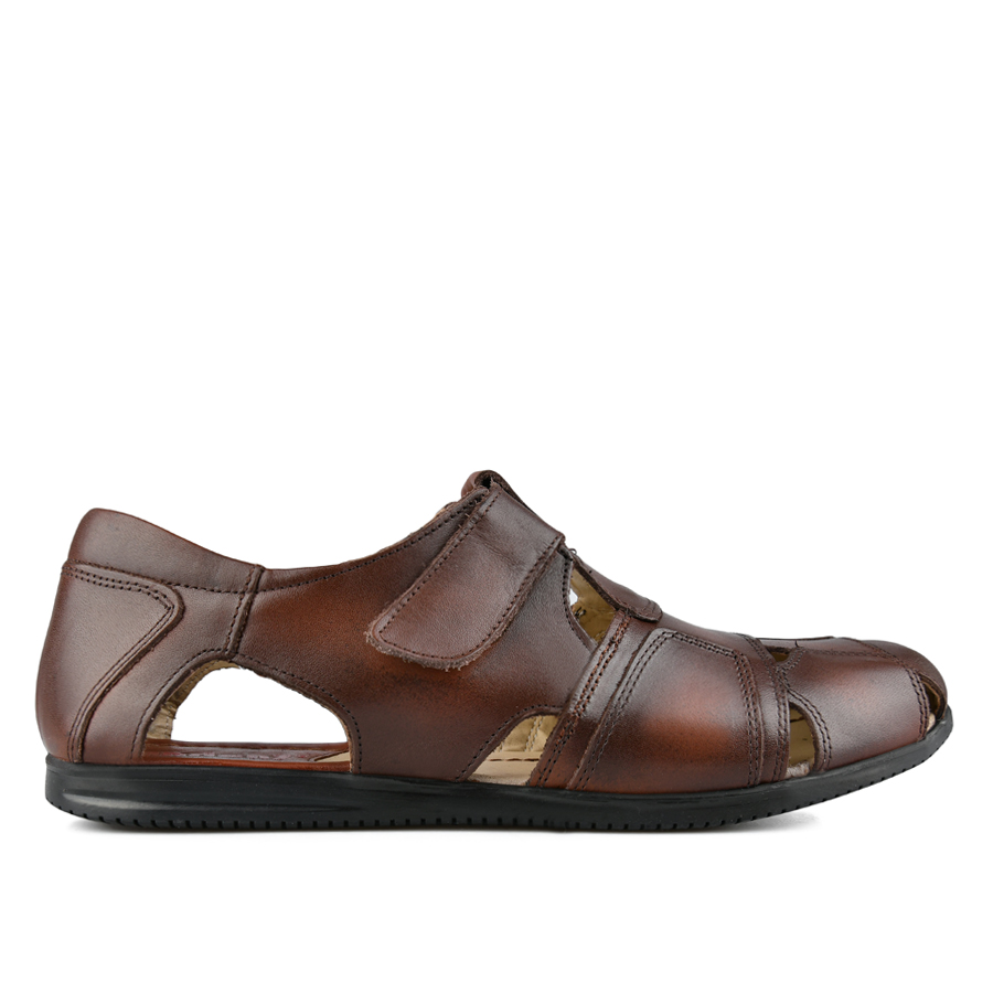 ανδρικά σανδάλια φυσικό δέρμα καφέ 0