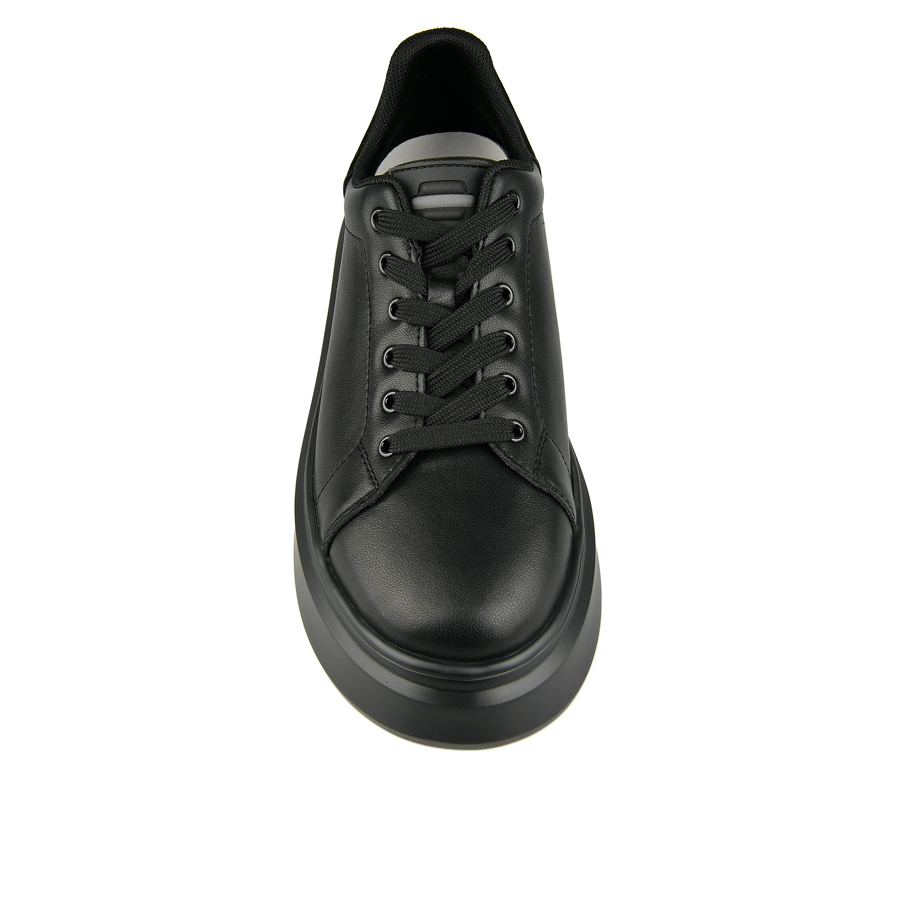 γυναικεία sneakers φυσικό δέρμα μαύρο 2