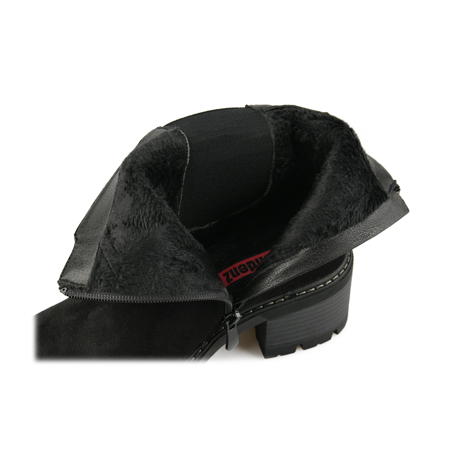 botine damă textil negru 5