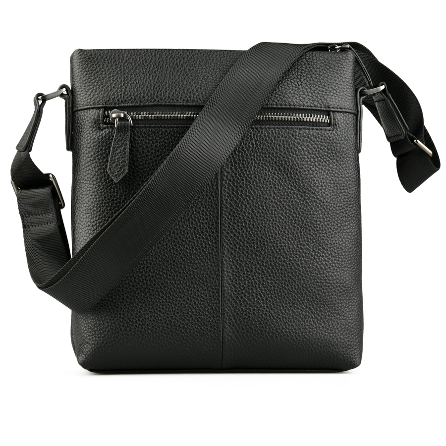 ανδρική τσάντα φυσικό δέρμα μαύρη 1