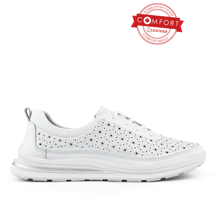 γυναικεία παπούτσια φυσικό δέρμα λευκά 0