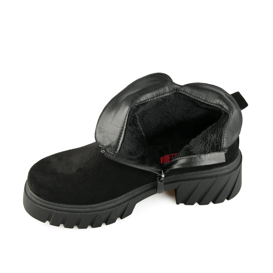 botine damă textil negru 5