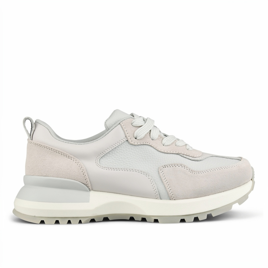 дамски маратонки естествена кожа сиви 0