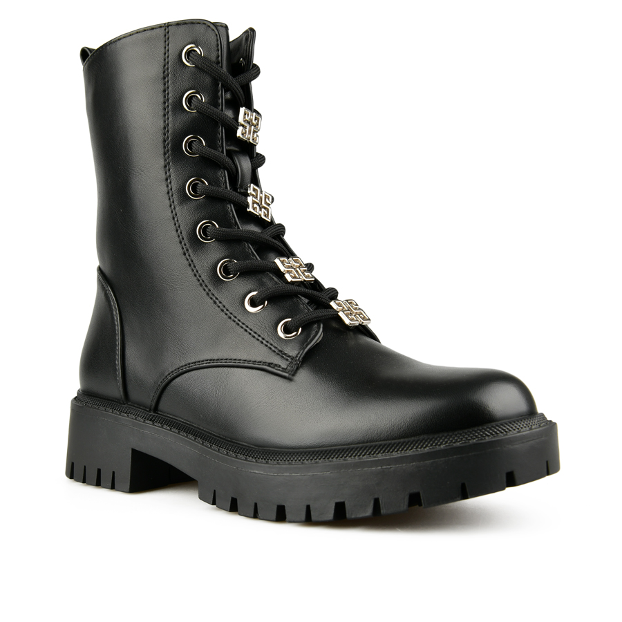 γυναικεία μποτάκια οικολογικό δέρμα μαύρο 1