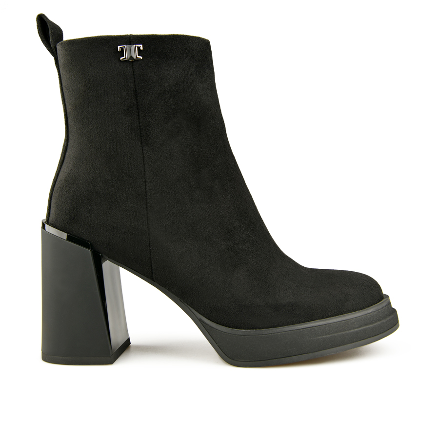 botine damă textil negru 0