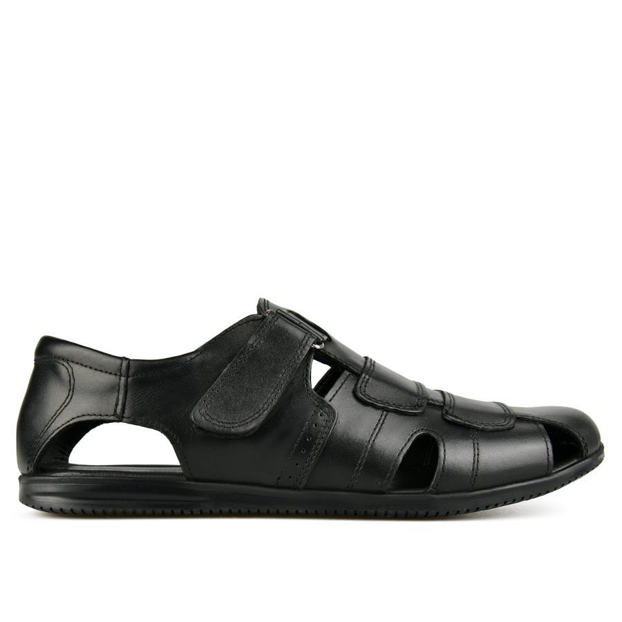 мъжки сандали естествена кожа черни 0