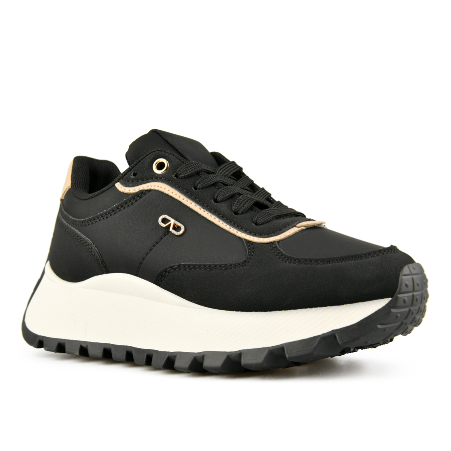 γυναικεία sneakers οικολογικό δέρμα μαύρο 1