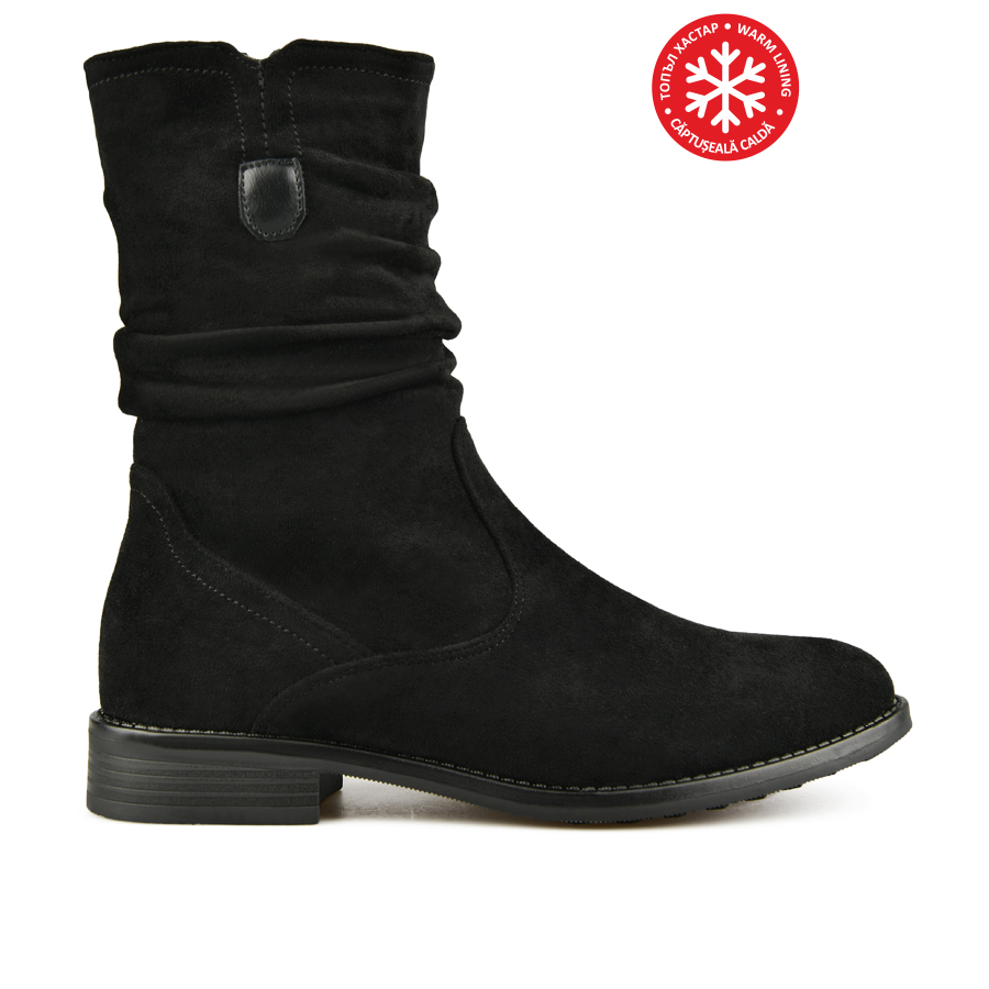 botine damă textil negru 0