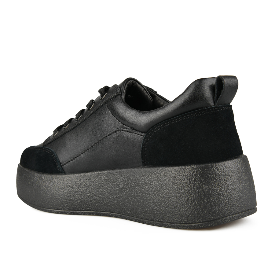 γυναικεία παπούτσια φυσικό δέρμα μαύρο 3