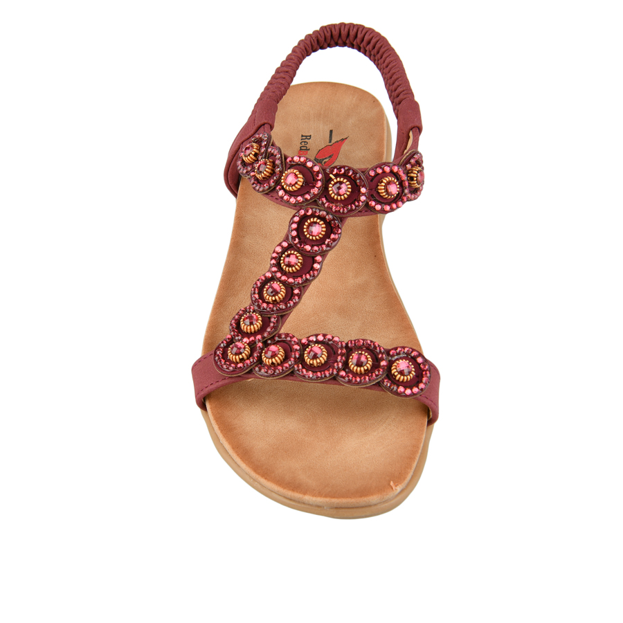 дамски сандали еко кожа червени 1