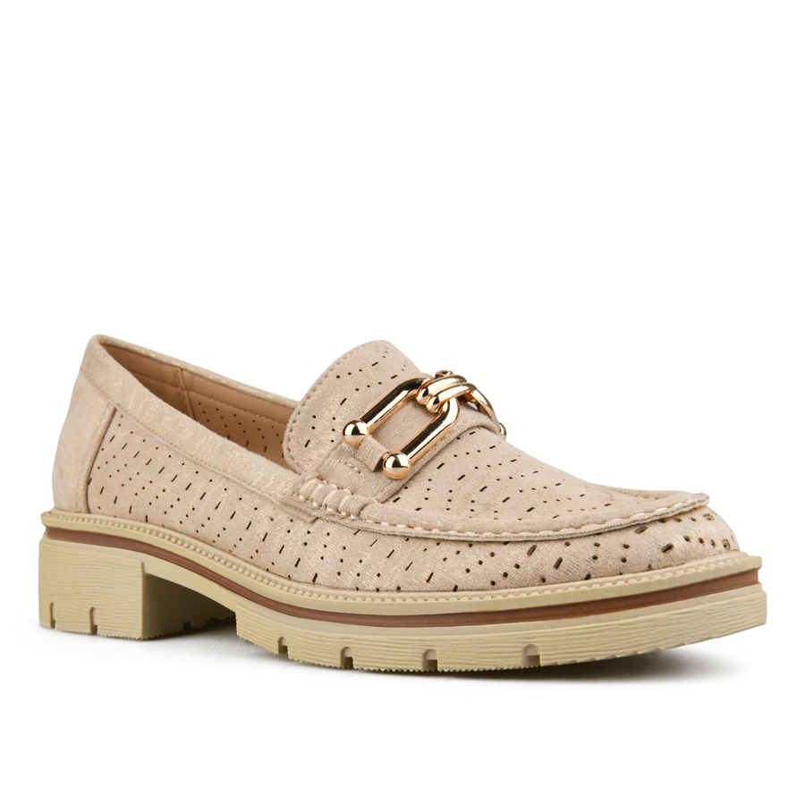 γυναικεία παπούτσια ύφασμα μπεζ 2