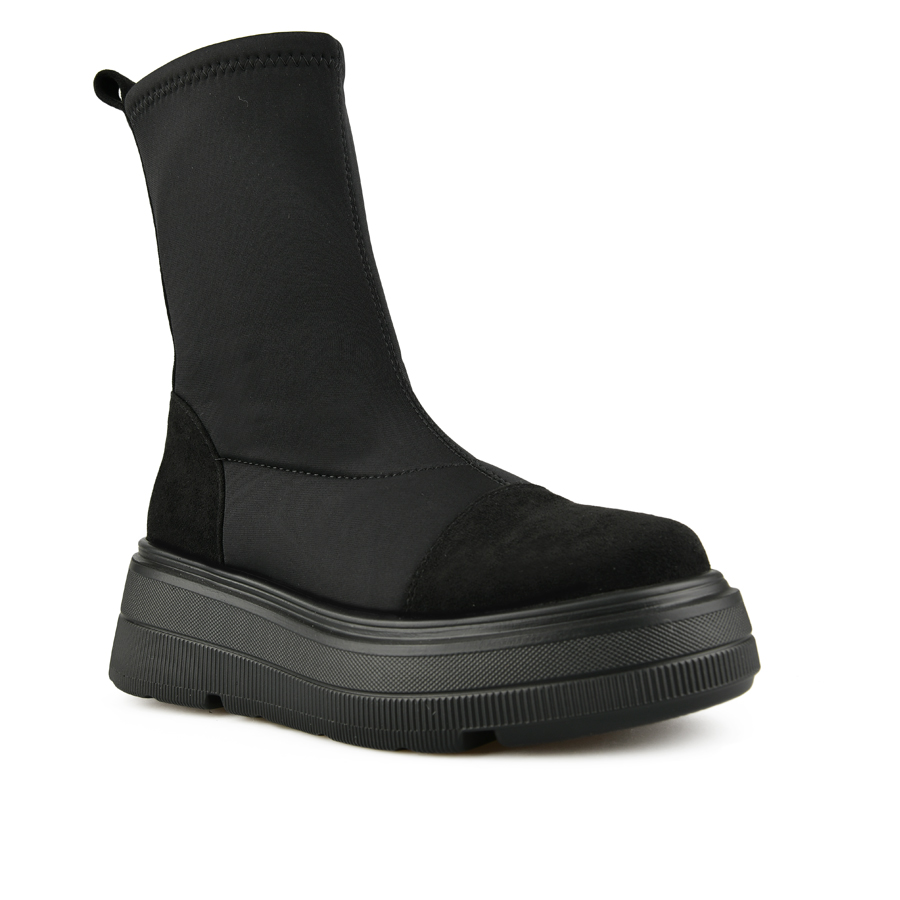 botine damă textil negru 1