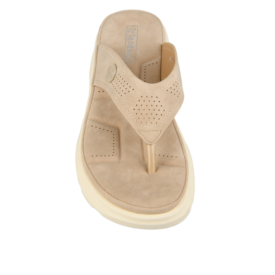 γυναικεία παντόφλες οικολογικό δέρμα μπεζ 1