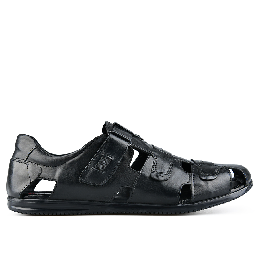 мъжки сандали естествена кожа черни 0