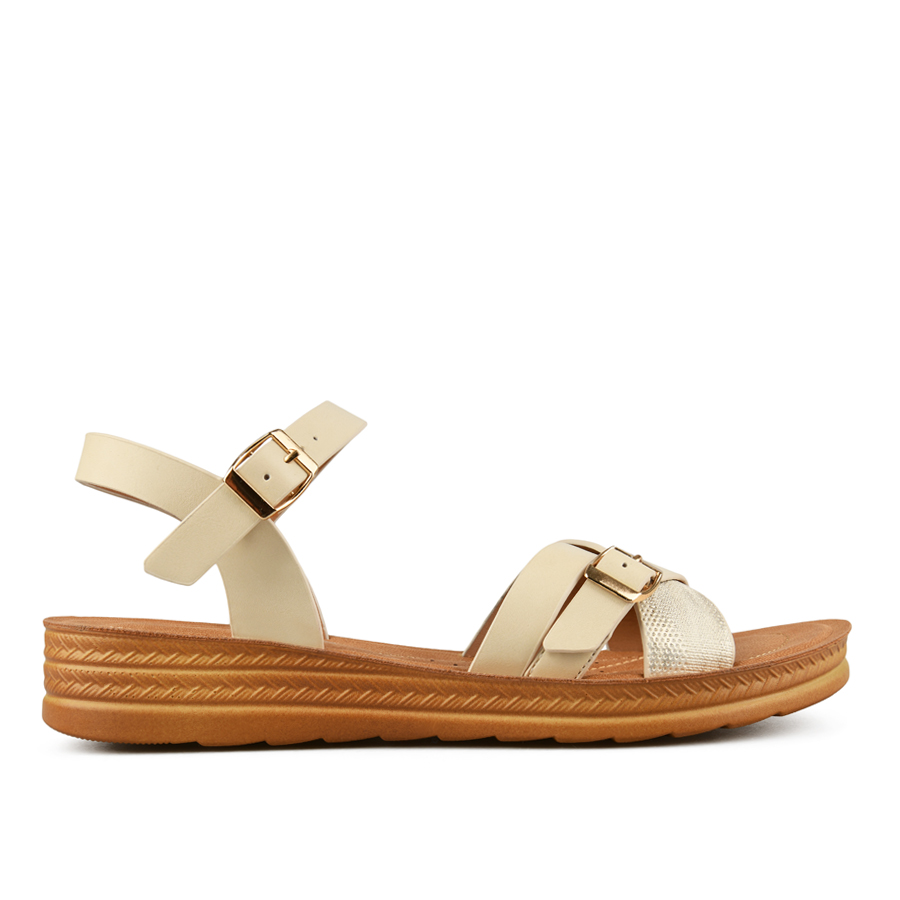 γυναικεία σανδάλια οικολογικό δέρμα ανοιχτό μπεζ 0
