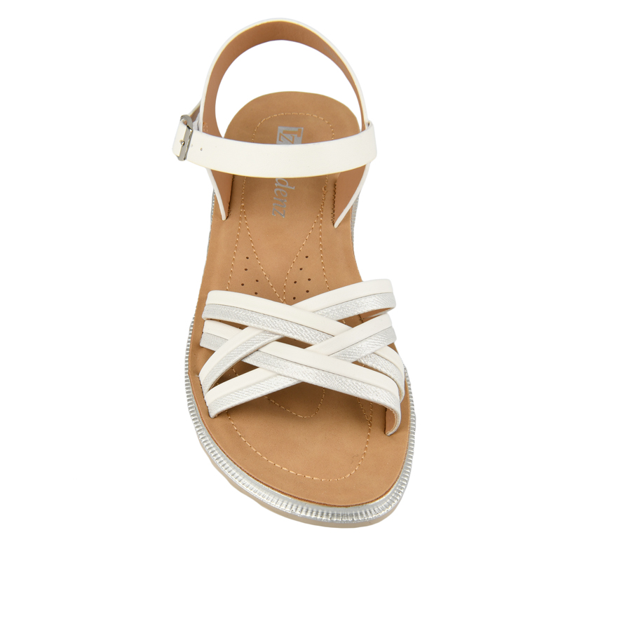 γυναικεία σανδάλια οικολογικό δέρμα λευκά 2