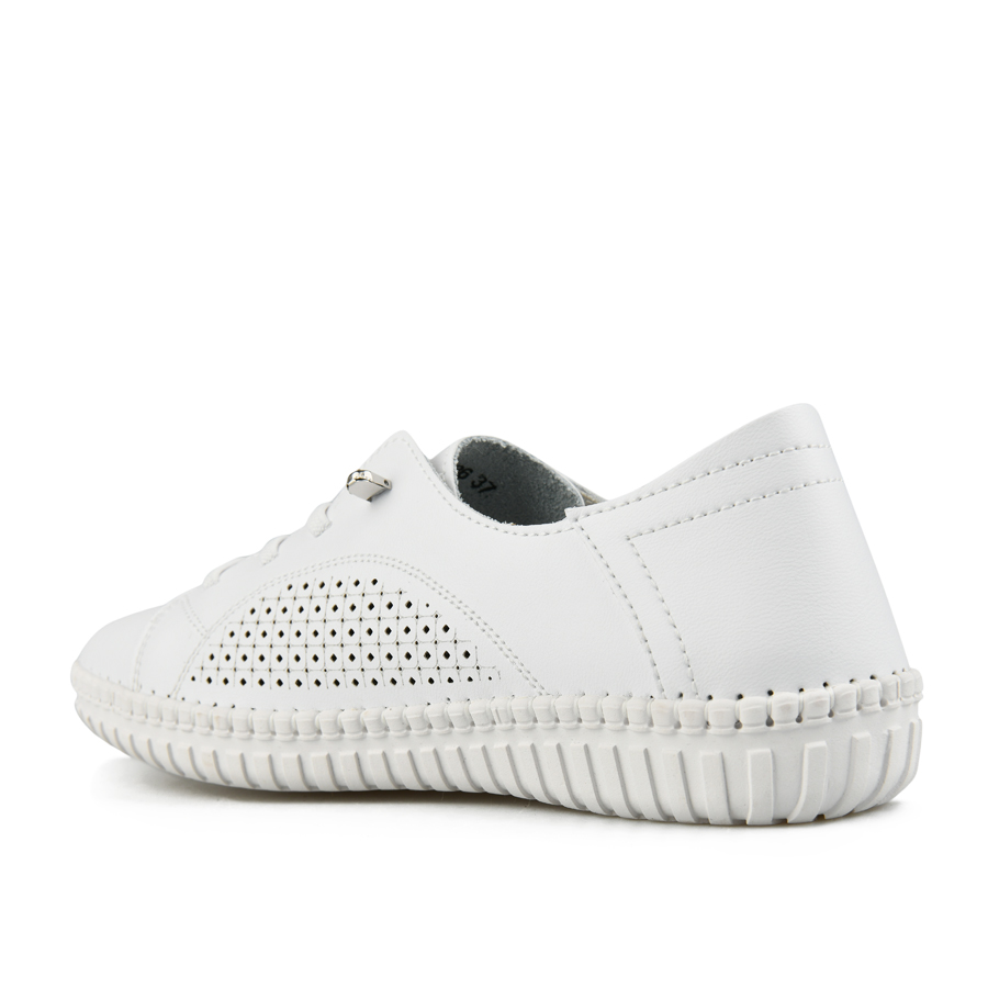 γυναικεία παπούτσια φυσικό δέρμα λευκά 3