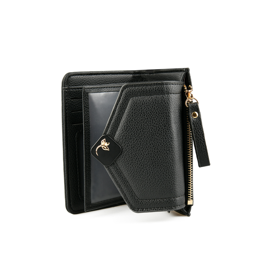 γυναικείο πορτοφόλι οικολογικό δέρμα μαύρο 2