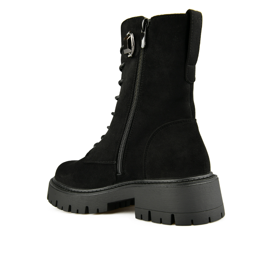 γυναικεία μποτάκια ύφασμα μαύρο 3