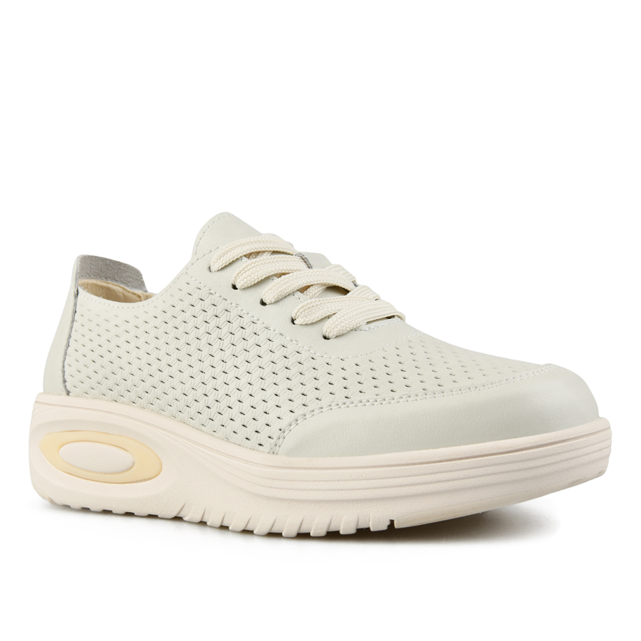 дамски обувки естествена кожа бежови 2