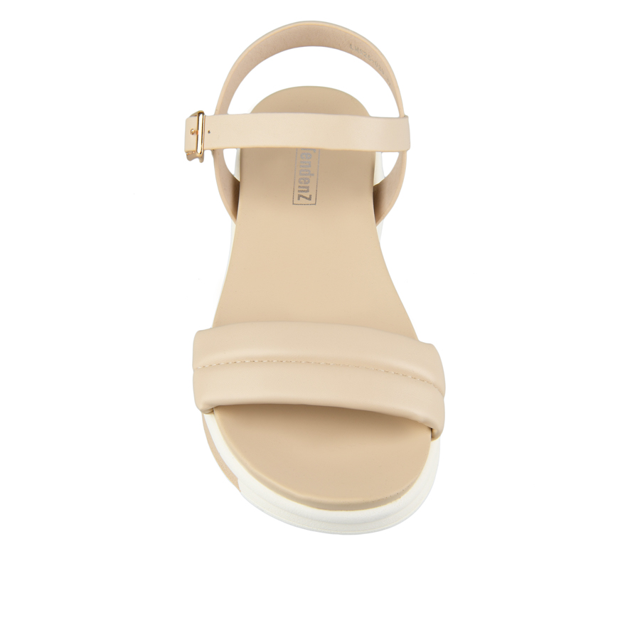 sandale damă piele ecologică bej deschis 1