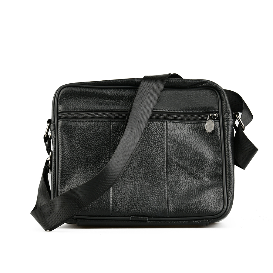 мъжка чанта естествена кожа черна 1