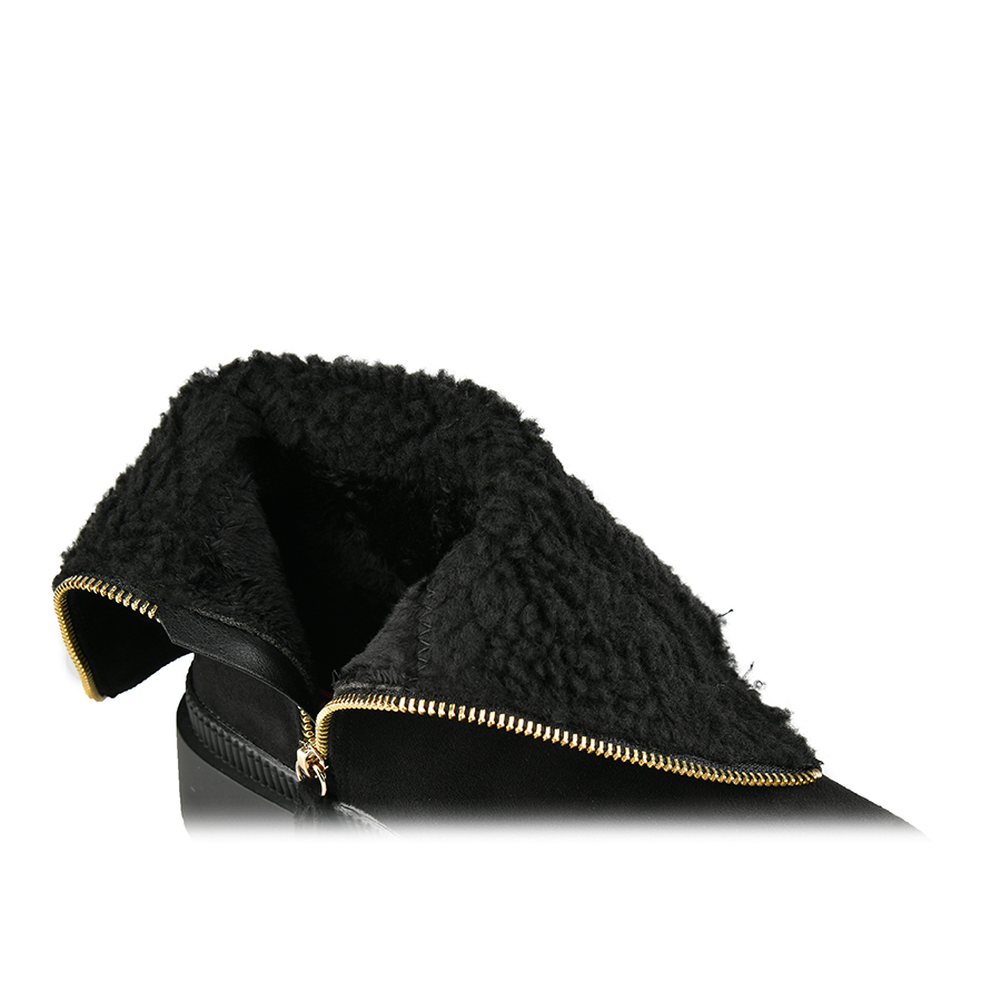 γυναικεία μποτάκια ύφασμα μαύρο 7