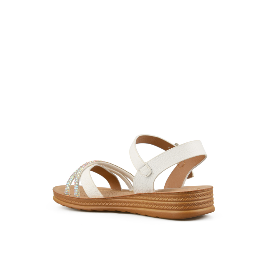 παιδικά σανδάλια ύφασμα/οικολογικό δέρμα λευκά 3