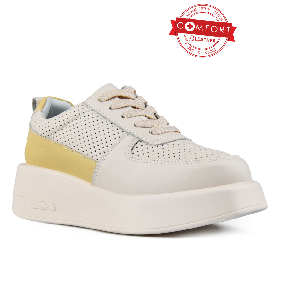 γυναικεία παπούτσια φυσικό δέρμα μπεζ/κίτρινα 0