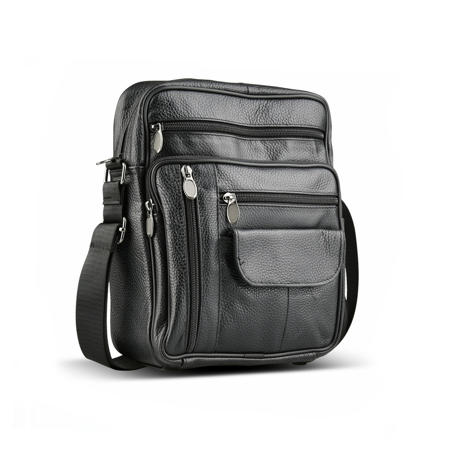 geantă bărbați piele naturală negru 0