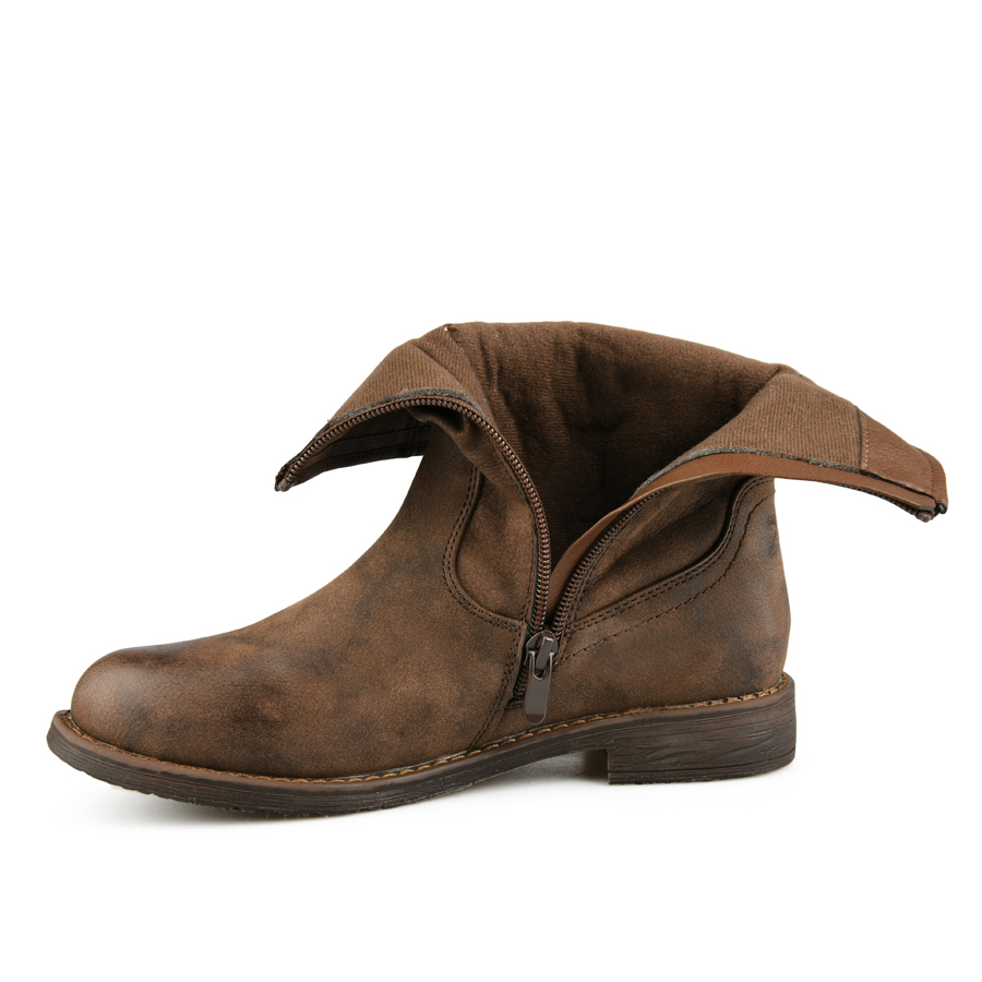 γυναικεία μποτάκια οικολογικό δέρμα καφέ 5