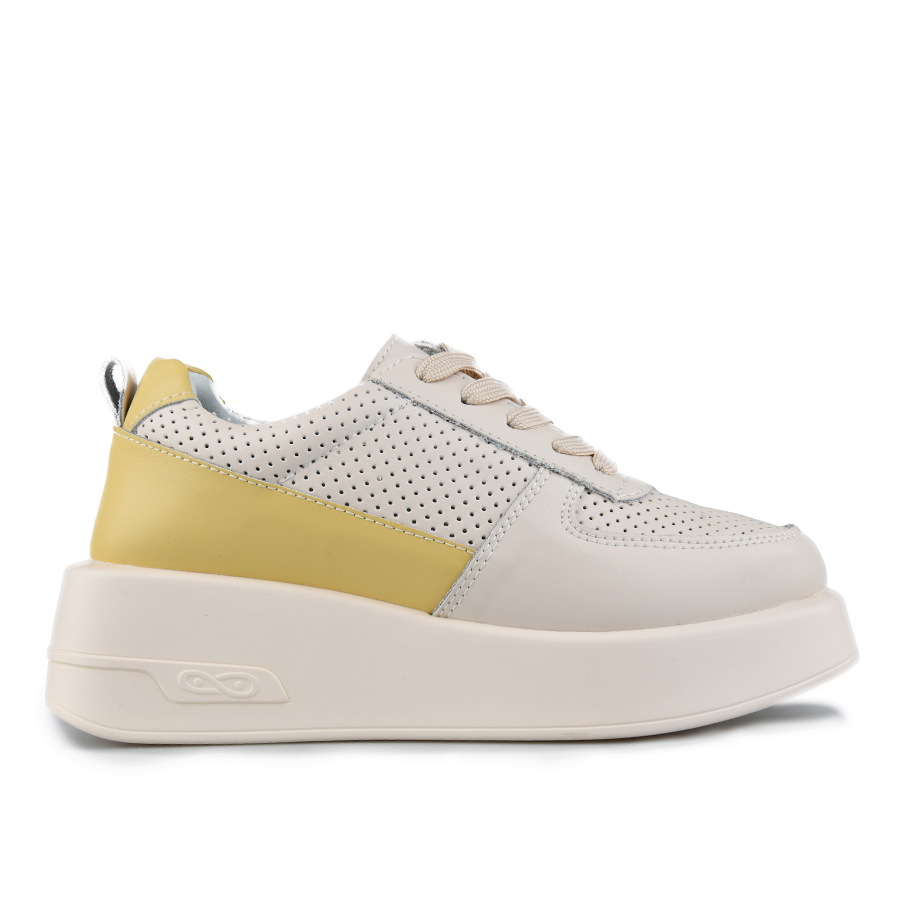 γυναικεία παπούτσια φυσικό δέρμα μπεζ/κίτρινα 1