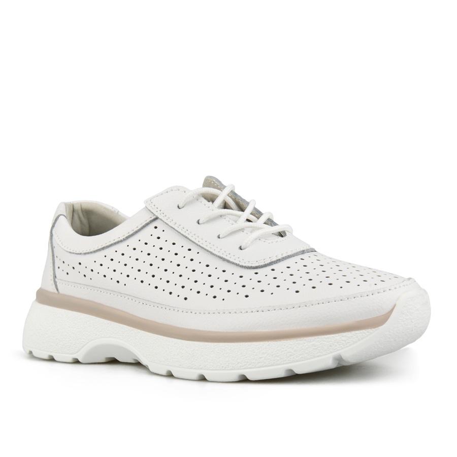 дамски обувки естествена кожа бели 2