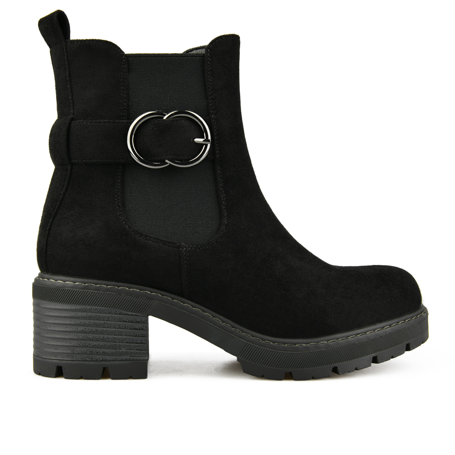 botine damă textil negru 0