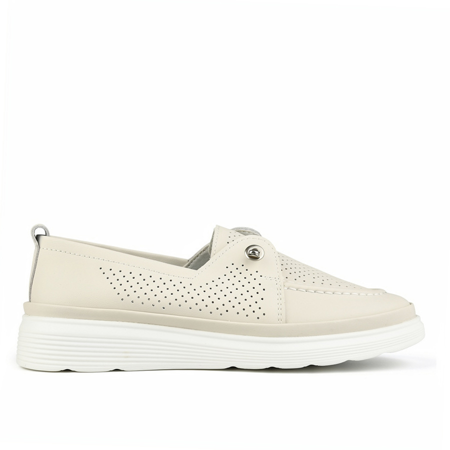 дамски обувки естествена кожа бежови 0