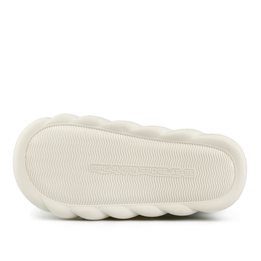 дамски пантофи текстил бяло/зелени 2