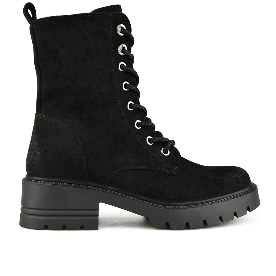 botine damă textil negru 0
