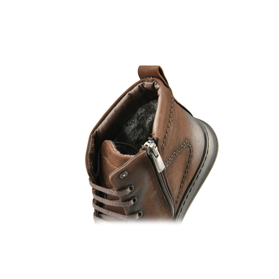 ανδρικά μποτάκια φυσικό δέρμα σκούρο καφέ 4