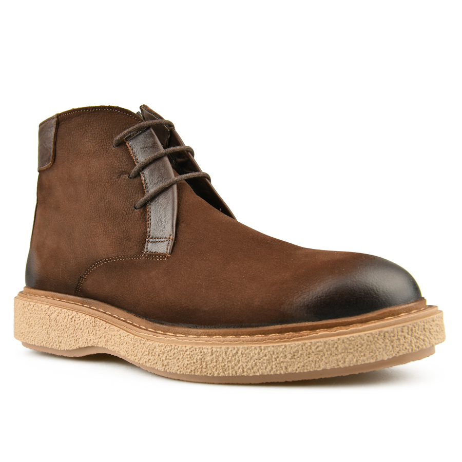 ανδρικά μποτάκια φυσικό δέρμα σκούρο καφέ 2