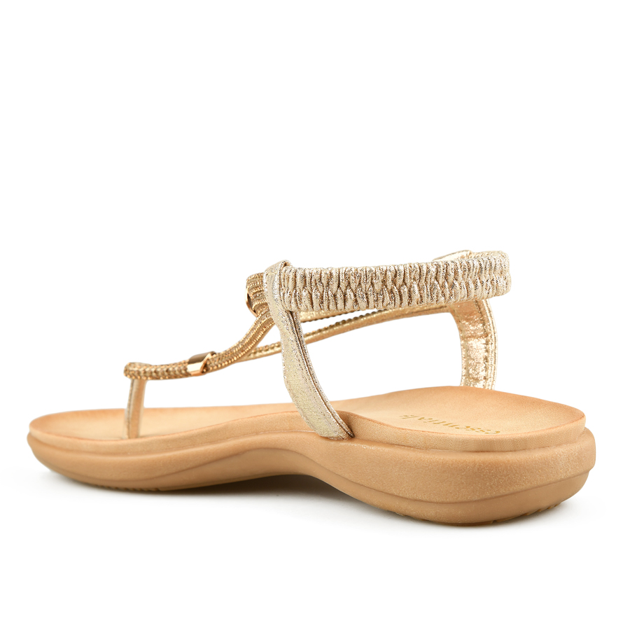 дамски чехли еко кожа златни 1