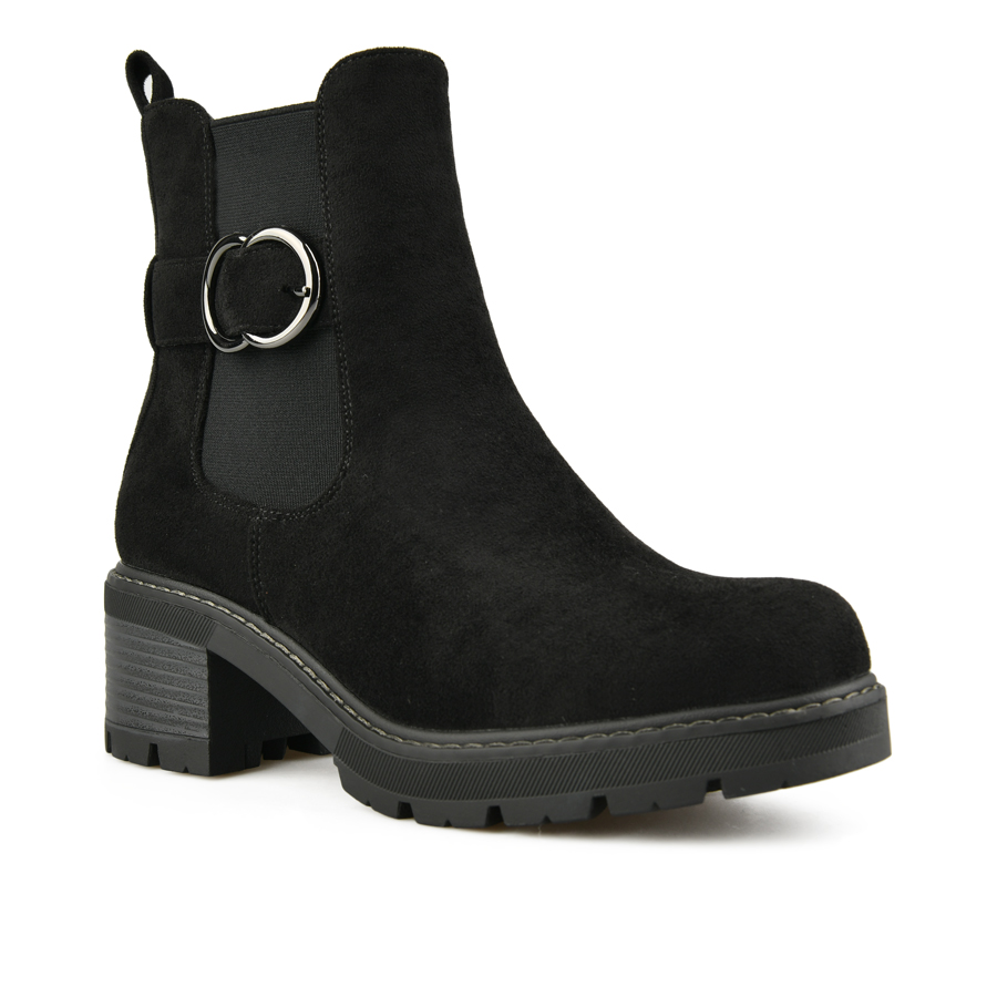 botine damă textil negru 1