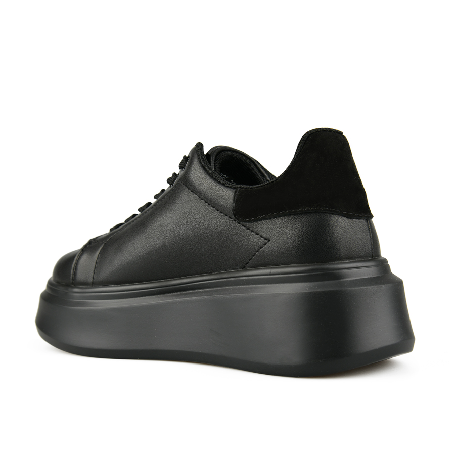γυναικεία sneakers φυσικό δέρμα μαύρο 3