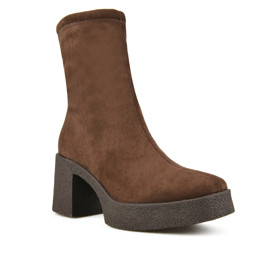 botine damă textil maro 1