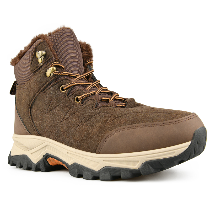 botine bărbați piele ecologică/textil maro 1