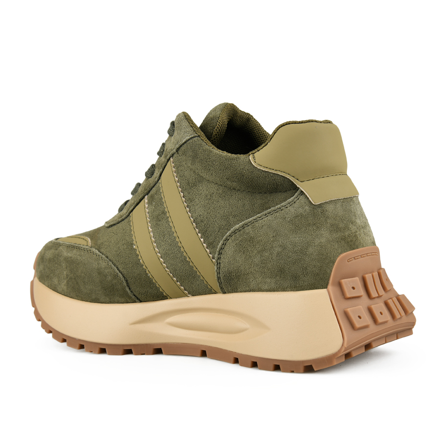 γυναικεία sneakers φυσικό δέρμα/ύφασμα πράσινα 3