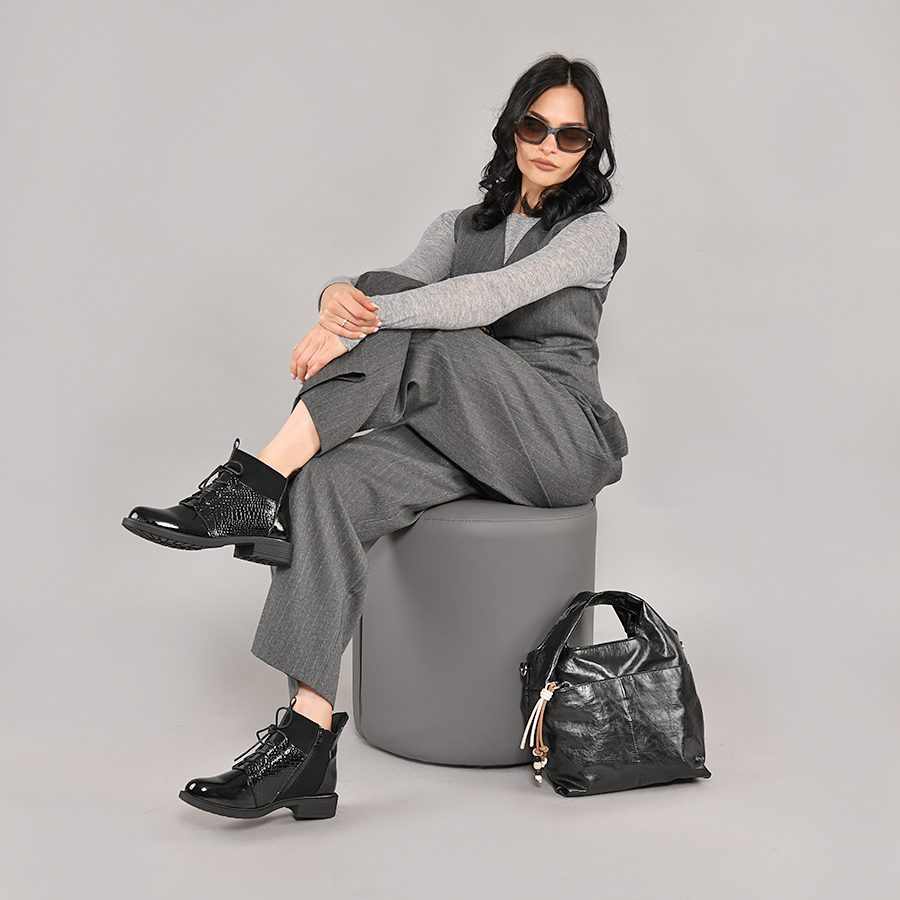 γυναικεία τσάντα οικολογικό δέρμα μαύρη 3