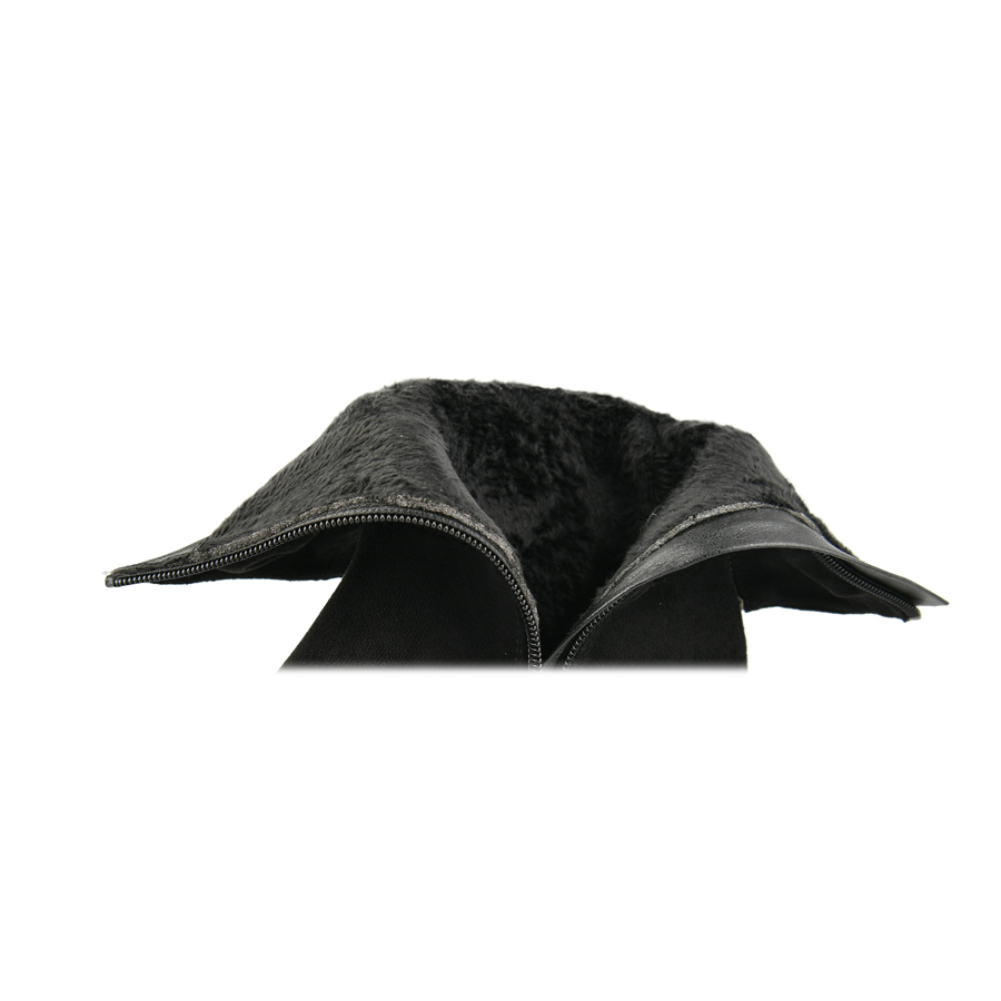 botine damă textil negru 5